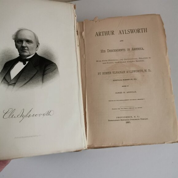 1887 Arthur Aylsworth Descendants in America Book CONDITION Genealogy Family - Picture 5 of 11